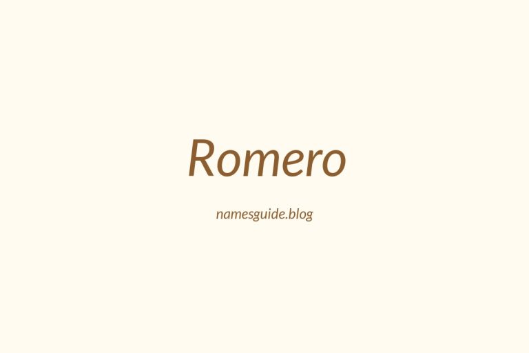 59+ Unique Middle Names for Romero