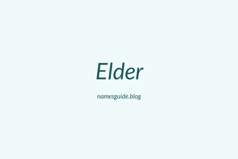39+ Classic Middle Names for Elder