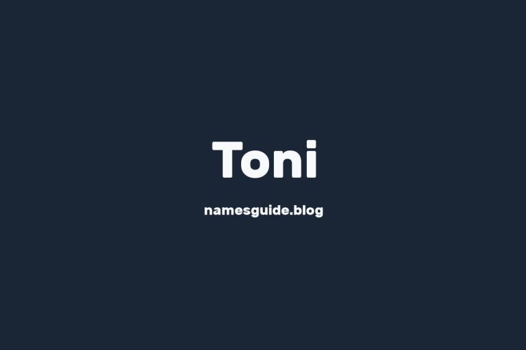 39+ Unique Middle Names for Toni