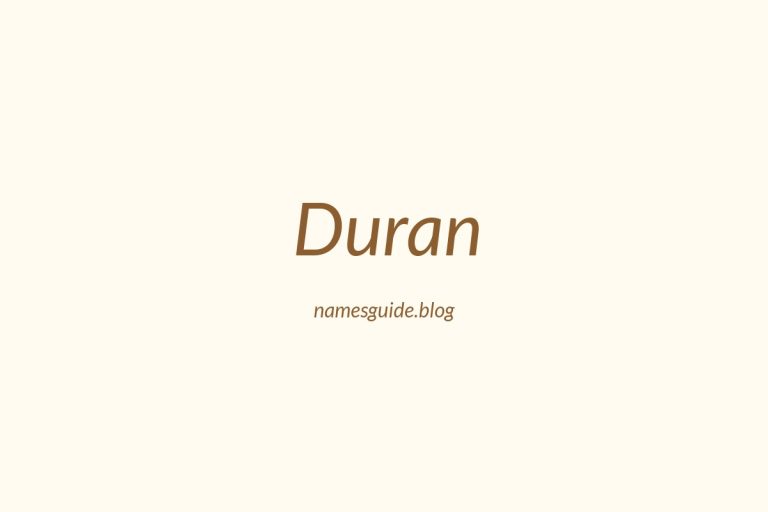 59+ Unique Middle Names for Duran