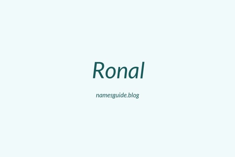 39+ Classic Middle Names for Ronal