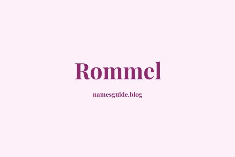 52+ Unique Middle Names for Rommel