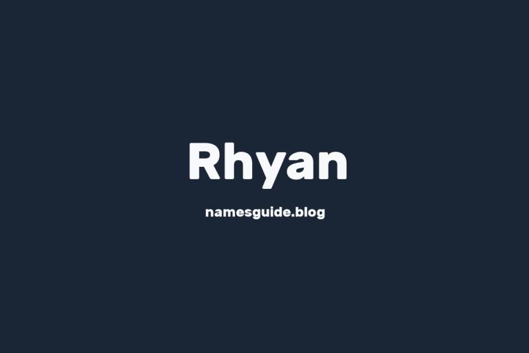 57+ Unique Middle Names for Rhyan