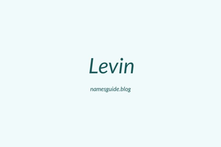 59+ Unique Middle Names for Levin