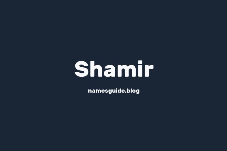 60+ Unique Middle Names for Shamir