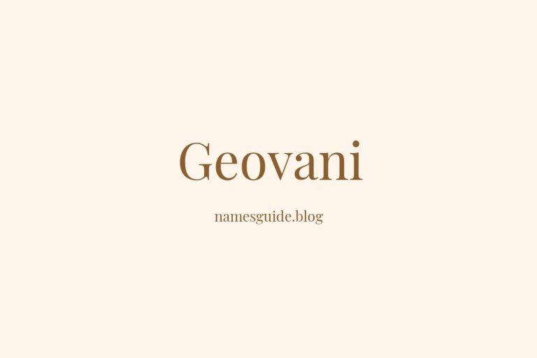 55+ Unique Middle Names for Geovani