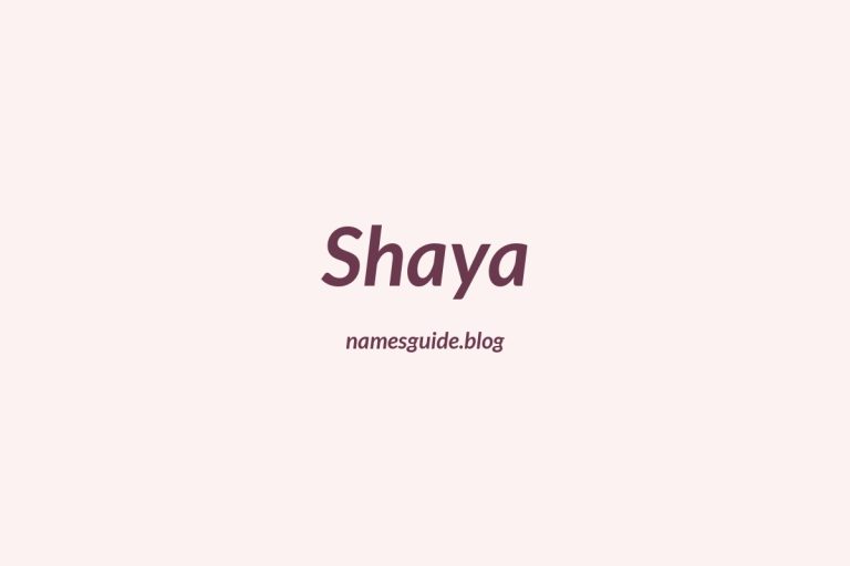 49+ Unique Middle Names for Shaya