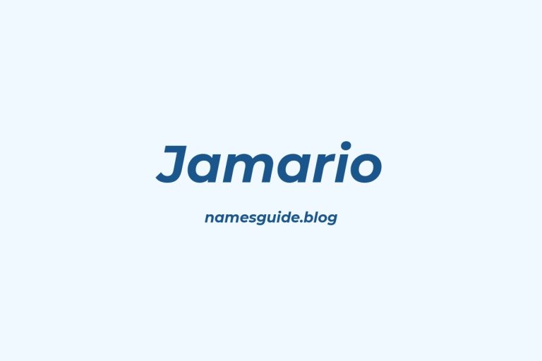 57+ Unique Middle Names for Jamario
