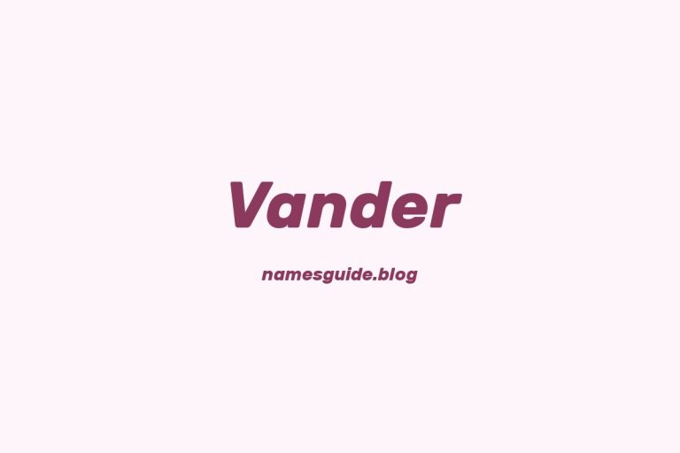 58+ Unique Middle Names for Vander