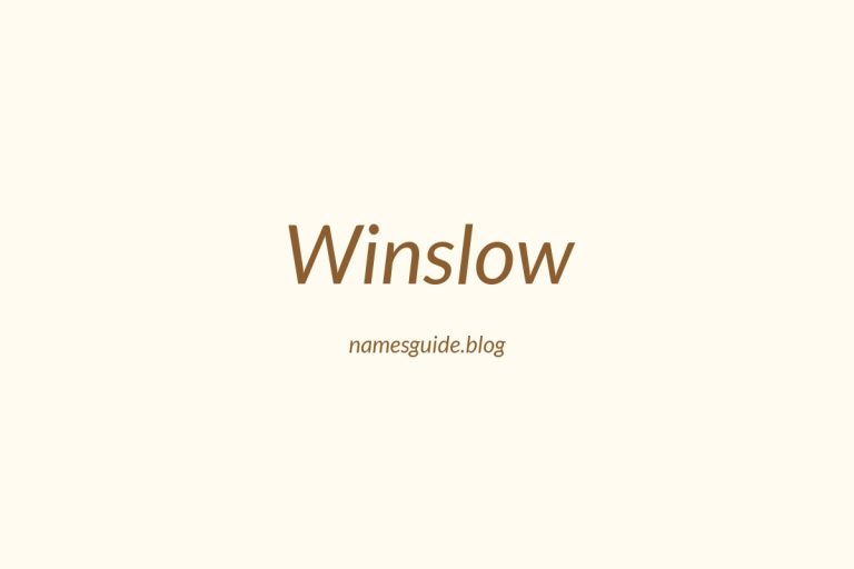 57+ Unique Middle Names for Winslow