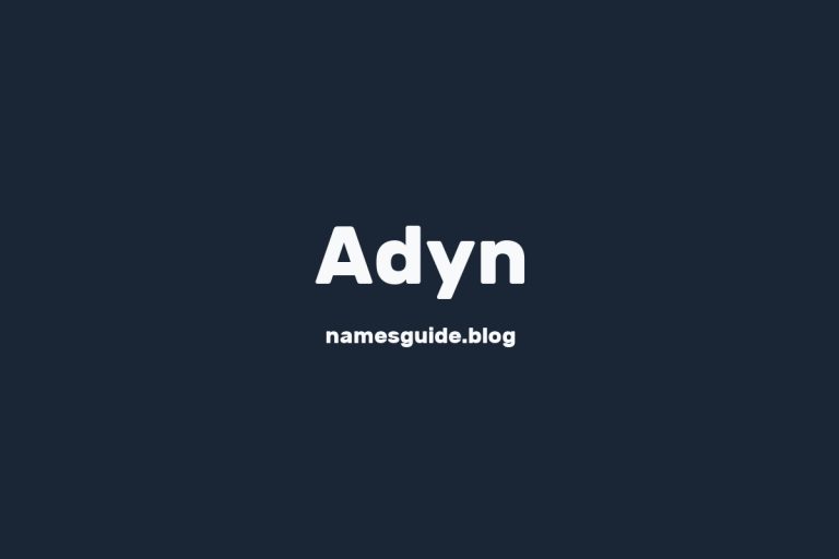 57+ Unique Middle Names for Adyn