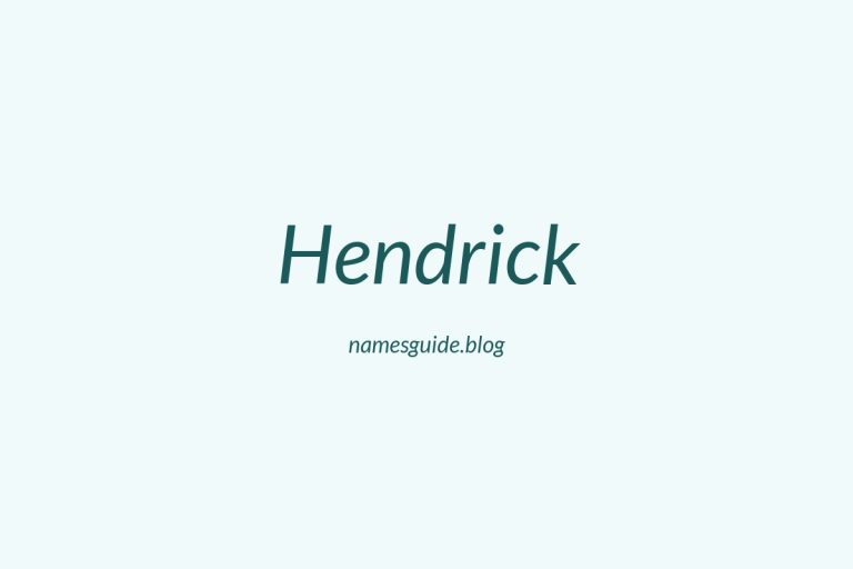 59+ Classic Middle Names for Hendrick
