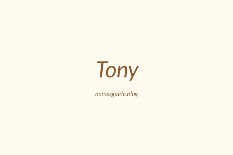 59+ Classic Middle Names for Tony