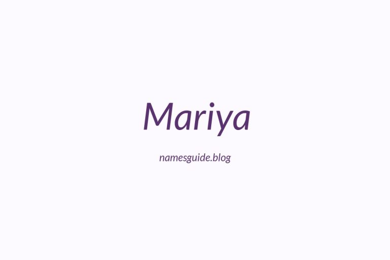 59+ Unique Middle Names for Mariya