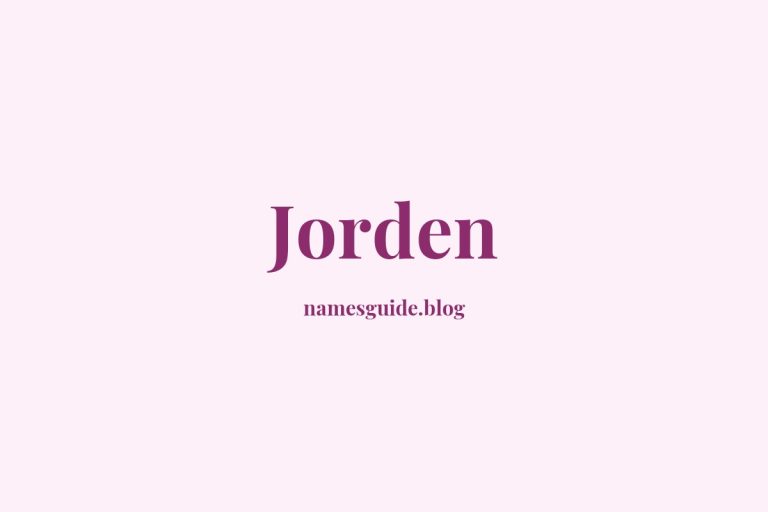 59+ Classic Middle Names for Jorden