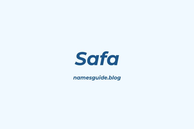 57+ Unique Middle Names for Safa