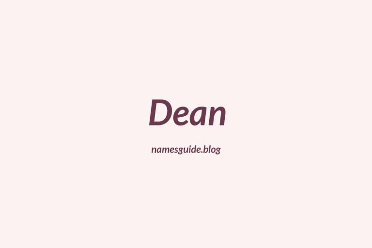 57+ Classic Middle Names for Dean