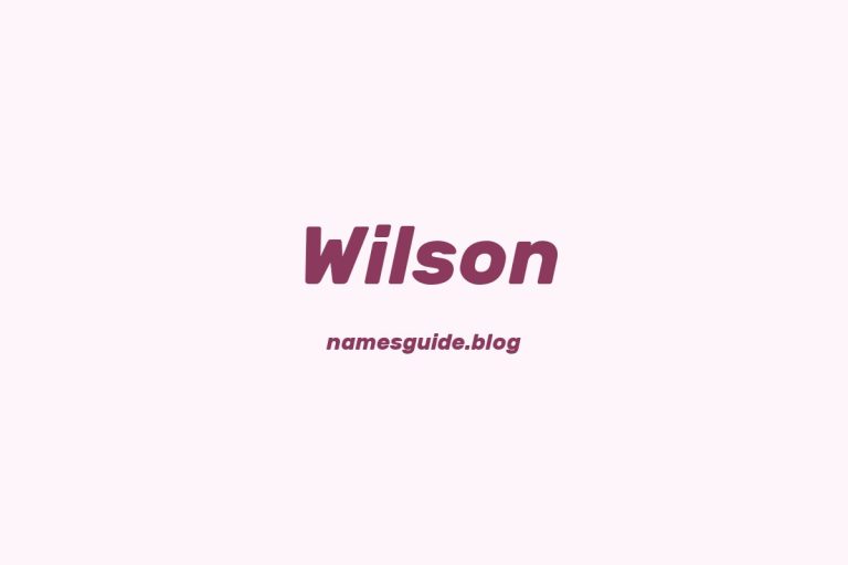 Origin and Meaning of Last Name Wilson