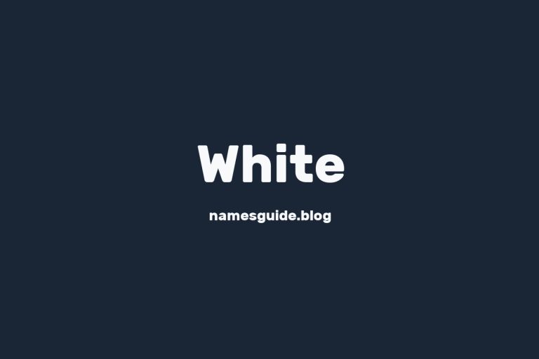 Origin and Meaning of Last Name White