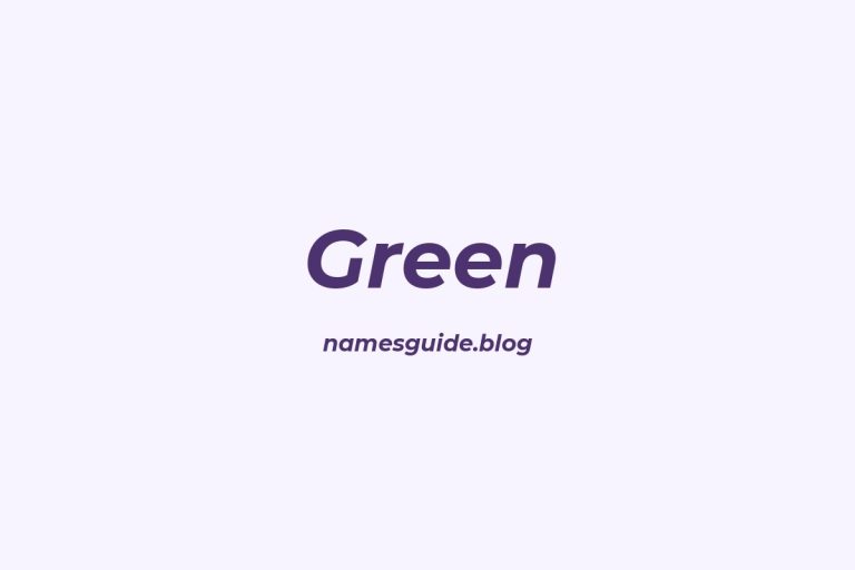 Origin and Meaning of Last Name Green