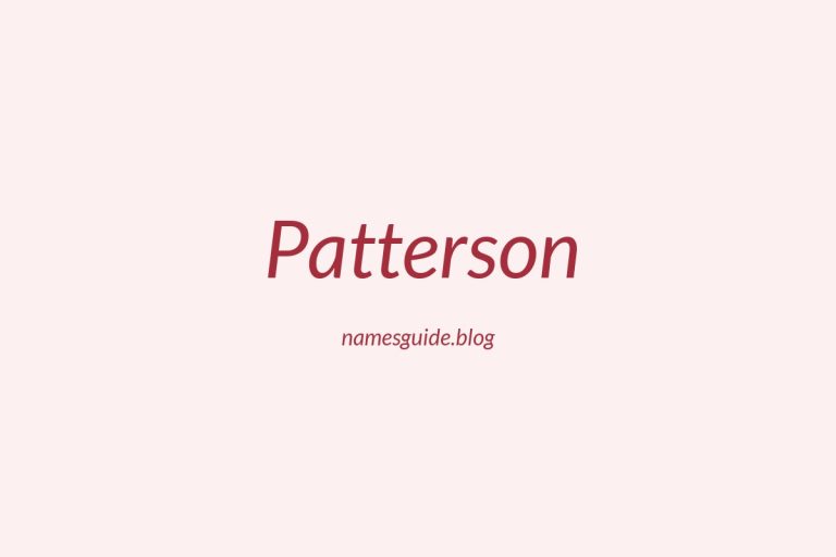 Origin and Meaning of Last Name Patterson