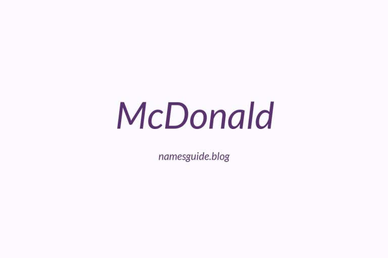 Origin and Meaning of Last Name McDonald