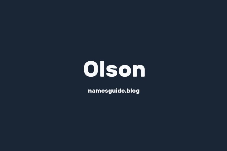 Origin and Meaning of Last Name Olson