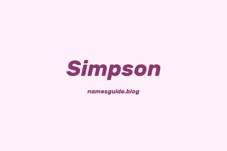 Origin and Meaning of Last Name Simpson