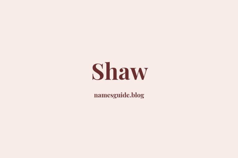 Origin and Meaning of Last Name Shaw