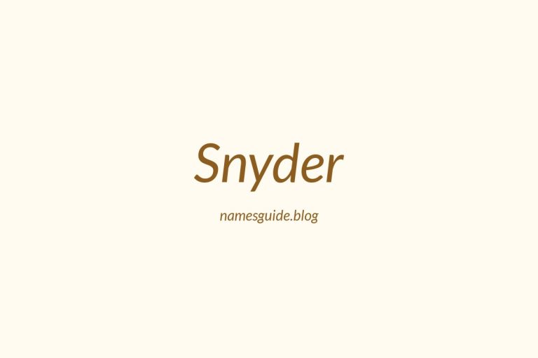 Origin and Meaning of Last Name Snyder