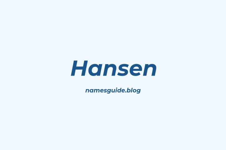 Origin and Meaning of Last Name Hansen