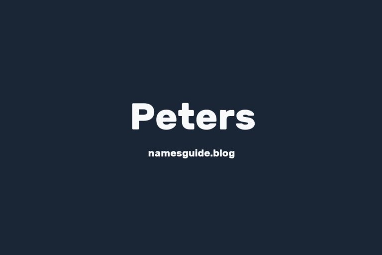 Origin and Meaning of Last Name Peters