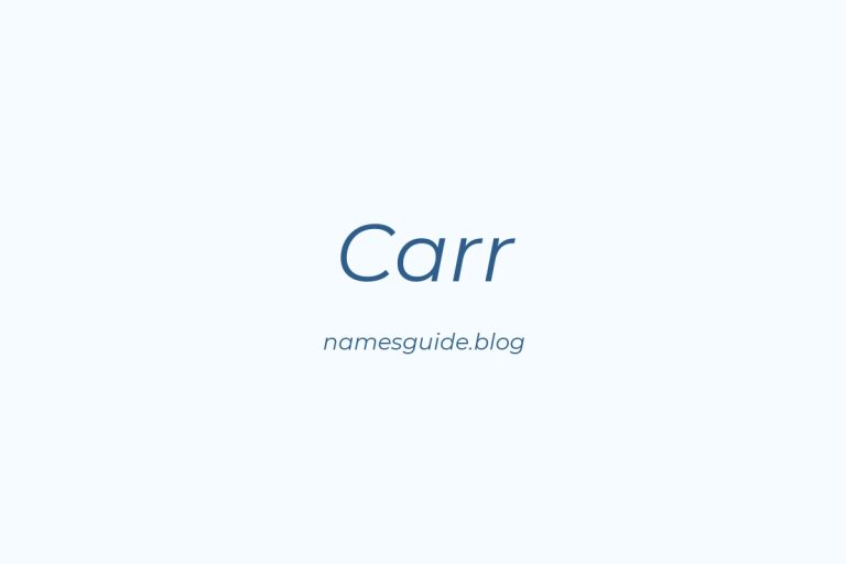 Origin and Meaning of Last Name Carr