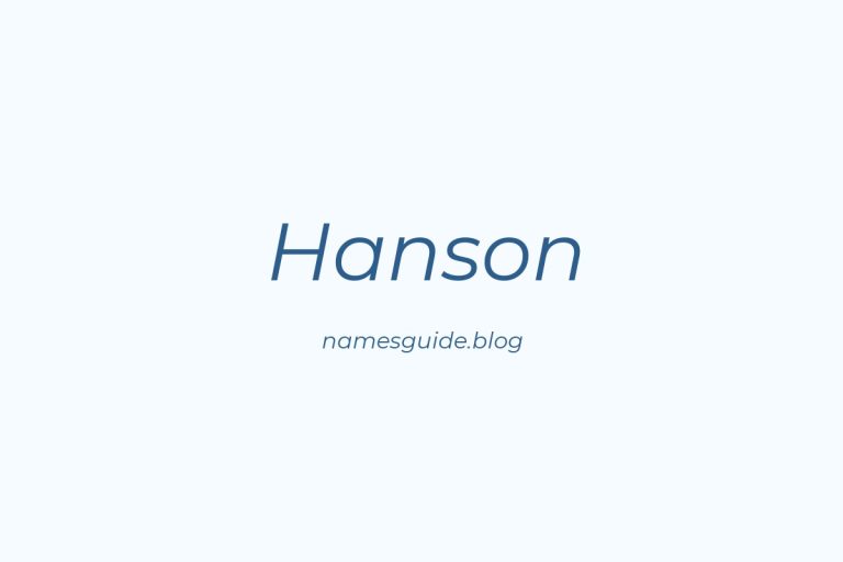 Origin and Meaning of Last Name Hanson