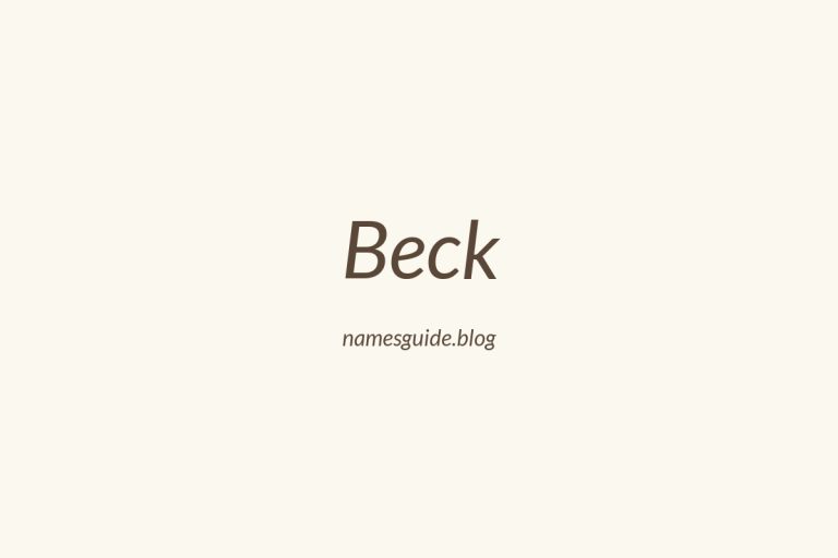 Origin and Meaning of Last Name Beck