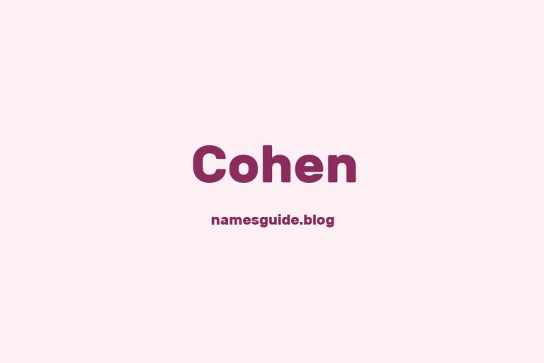 Origin and Meaning of Last Name Cohen