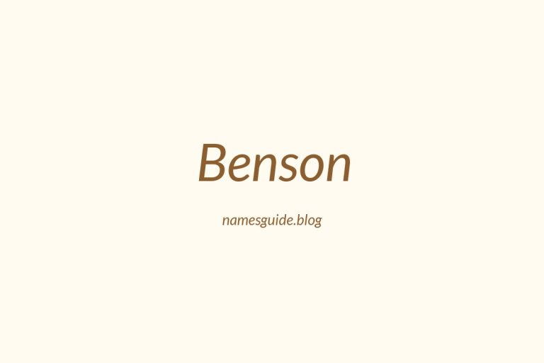 Origin and Meaning of Last Name Benson