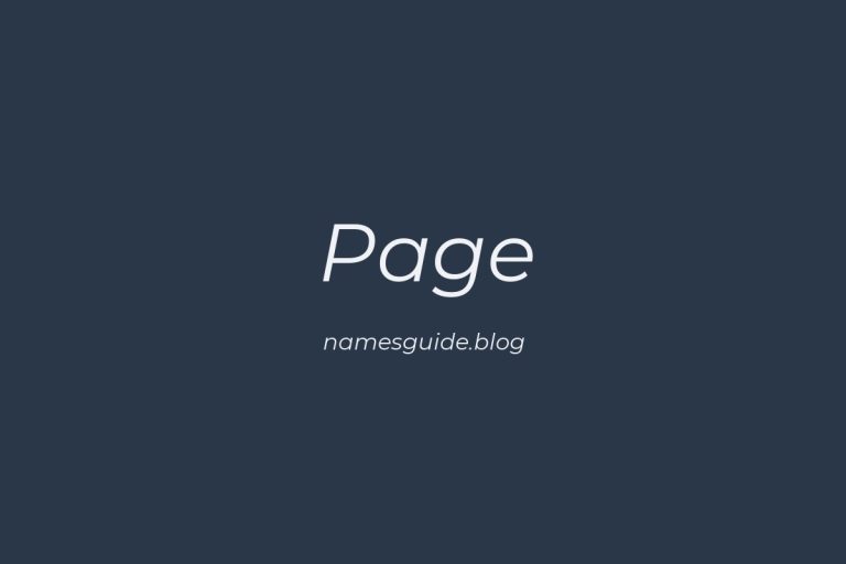 Origin and Meaning of Last Name Page