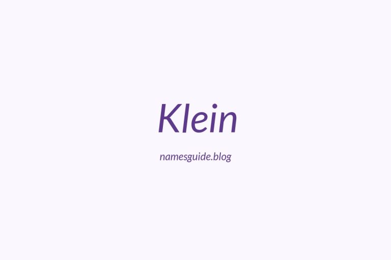 Origin and Meaning of Last Name Klein