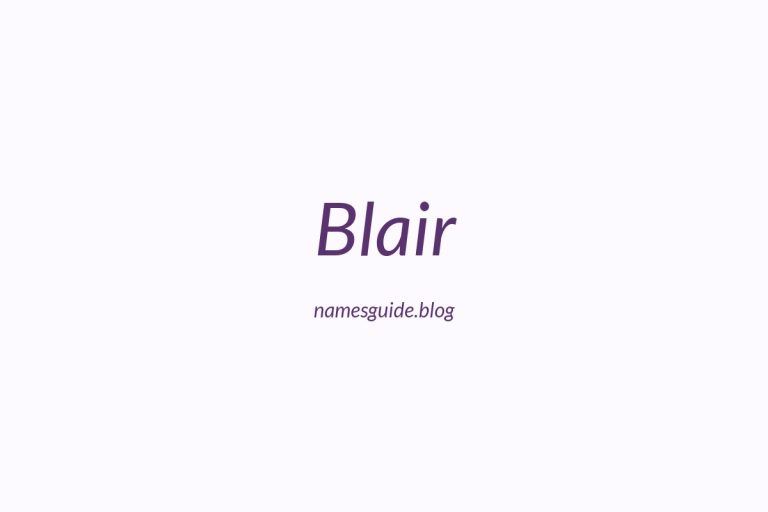 Origin and Meaning of Last Name Blair
