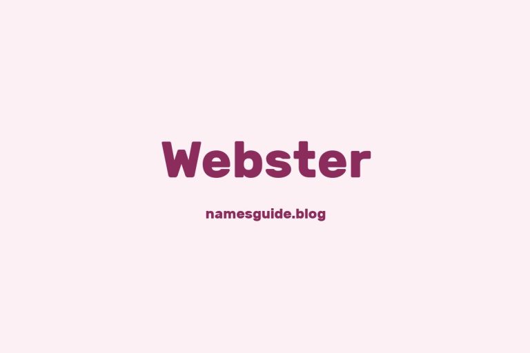 Origin and Meaning of Last Name Webster
