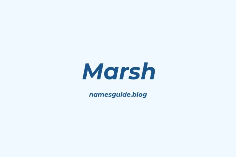 Origin and Meaning of Last Name Marsh