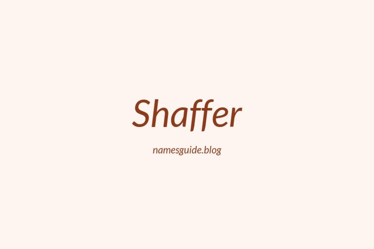 Origin and Meaning of Last Name Shaffer