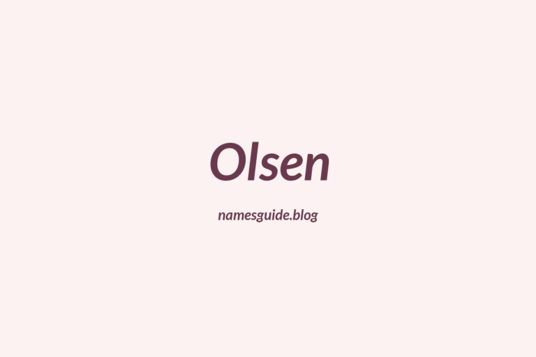 Origin and Meaning of Last Name Olsen