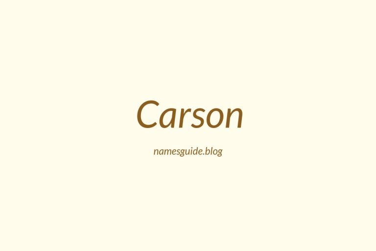 Origin and Meaning of Last Name Carson