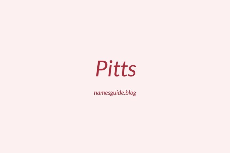 Origin and Meaning of Last Name Pitts