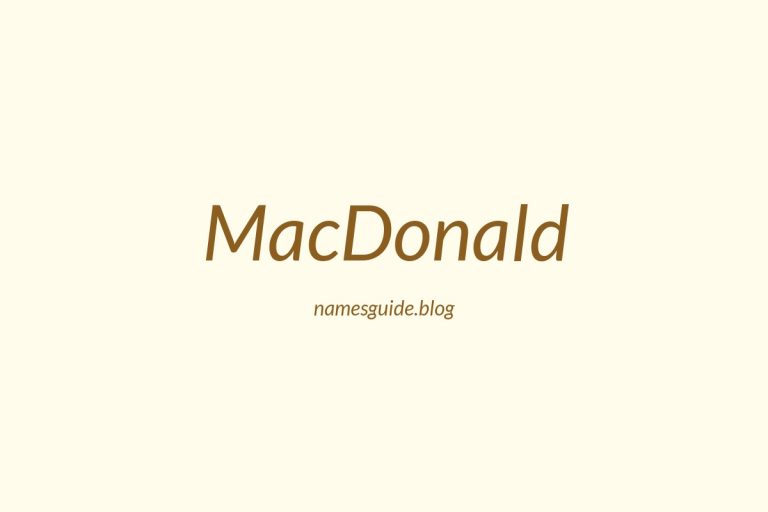 Origin and Meaning of Last Name MacDonald