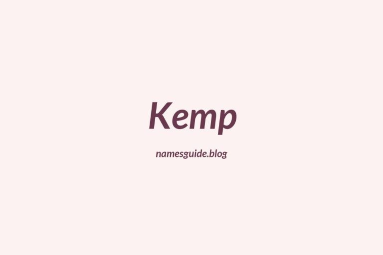 Origin and Meaning of Last Name Kemp
