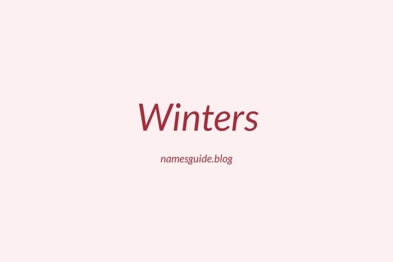 Origin and Meaning of Last Name Winters