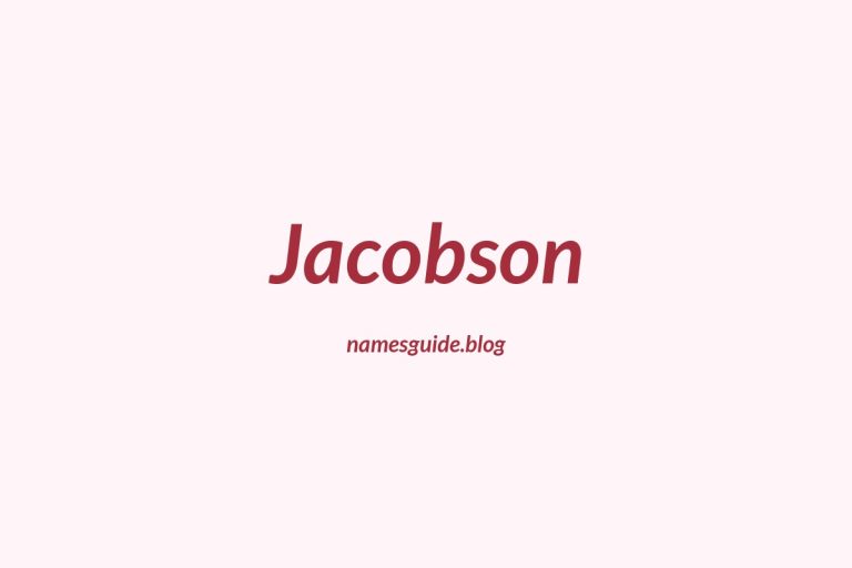 Origin and Meaning of Last Name Jacobson